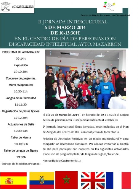 Este jueves 6 de marzo se celebra la II Jornada Intercultural del Centro de Día de Personas con Discapacidad Intelectual