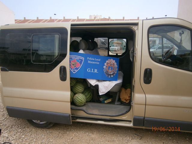 La Policía Local recupera 1.132 kg de sandías