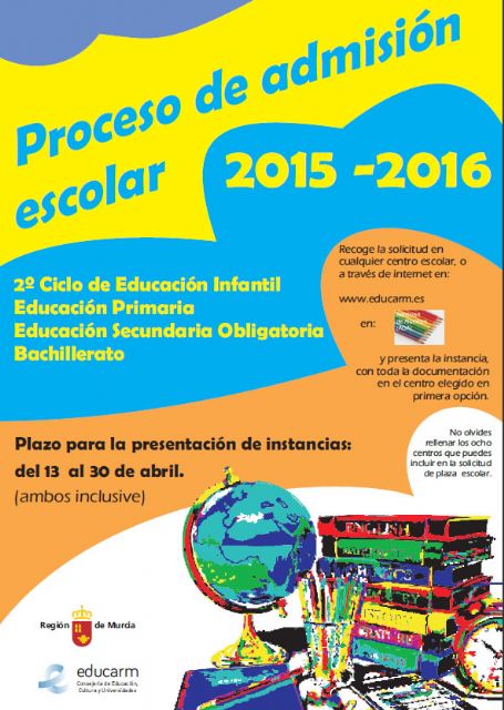 Abierto el plazo del proceso de admisión escolar 2015-2016