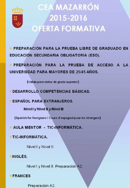 El centro de educación de adultos abre el plazo de matrícula