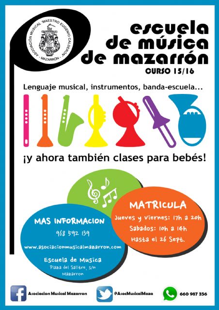 La escuela de música abre su plazo de matrícula para el curso 2015-2016