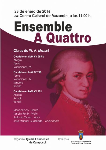 La Asociación Ecuménica invita a escuchar a Mozart con un fin benéfico