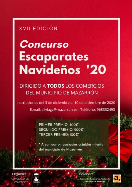 Todos los comercios del municipio llamados a participar en el XVII Concurso de Escaparates de Navidad