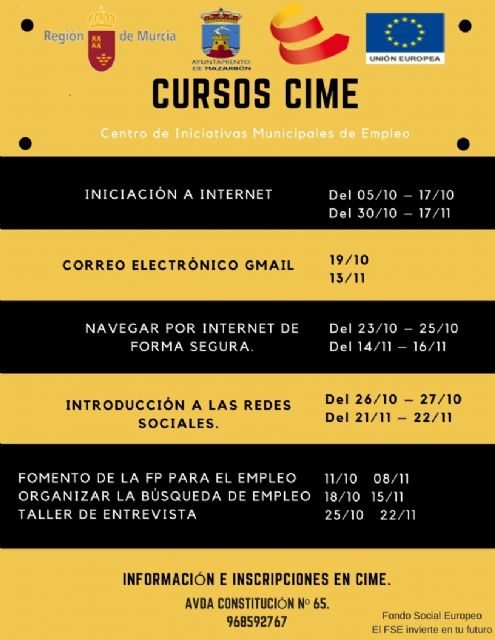 Nuevos cursos de formación gratuitos en el cime abiertos a todo el público