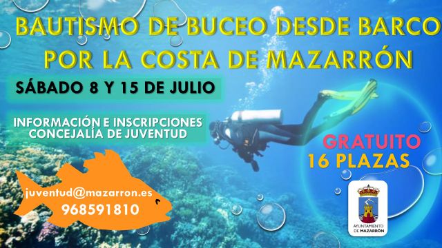 Últimos días de inscripción para los bautismos de buceo de la concejalía de juventud