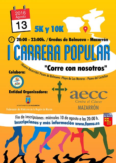 Últimos días para inscribirte en la I Carrera Popular “Corre con nosotros” de Mazarrón