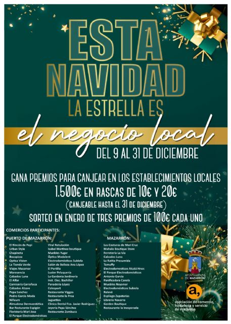 Campaña de Navidad tarjetas rasca 'Esta Navidad la estrella es el negocio local'