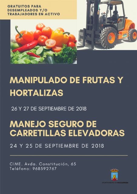 Nuevos cursos gratuitos dirigidos a desempleados y a trabajadores del sector agrario