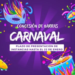 La Concejalía de Festejos publica las Bases para autorización, concesión y uso de barras en las próximas Fiestas de Carnaval