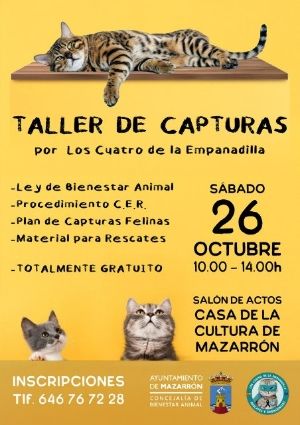 Mazarrón acoge un taller gratuito sobre técnicas avanzadas de captura y rescate de gatos