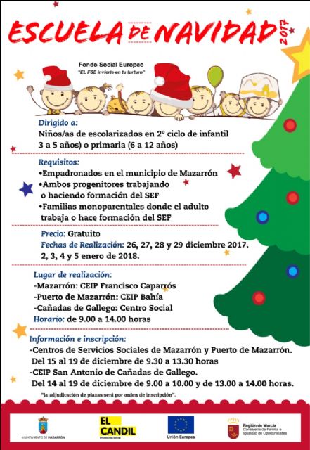 El ayuntamiento oferta el servicio de Escuelas de Navidad para fomentar la conciliación de la vida laboral y familiar