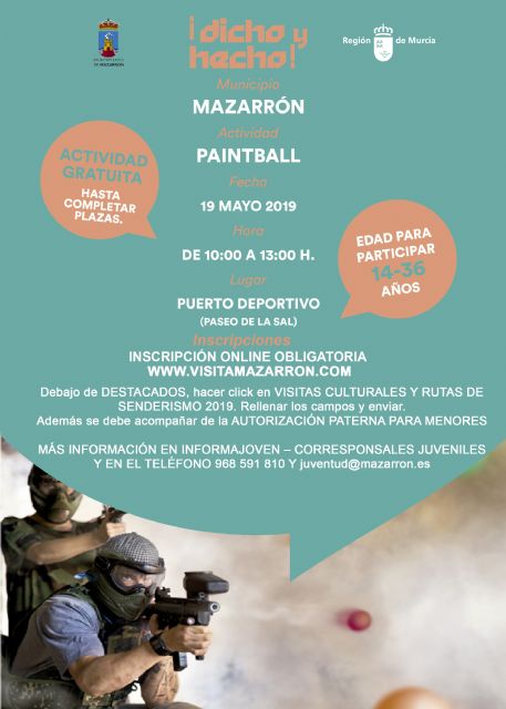 Jornada de paintball este domingo 19 en el paseo de la sal