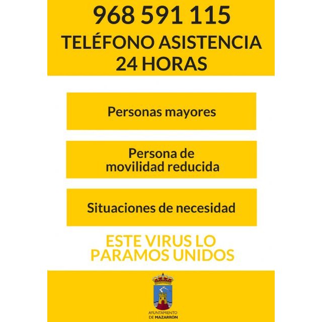 Se habilita 24 horas el teléfono 968 59 11 15 para la atención de mayores y personas con movilidad reducida