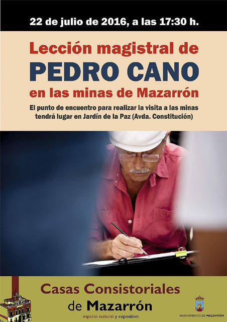 El artista Pedro Cano dará una lección magistral de pintura en las minas de Mazarrón