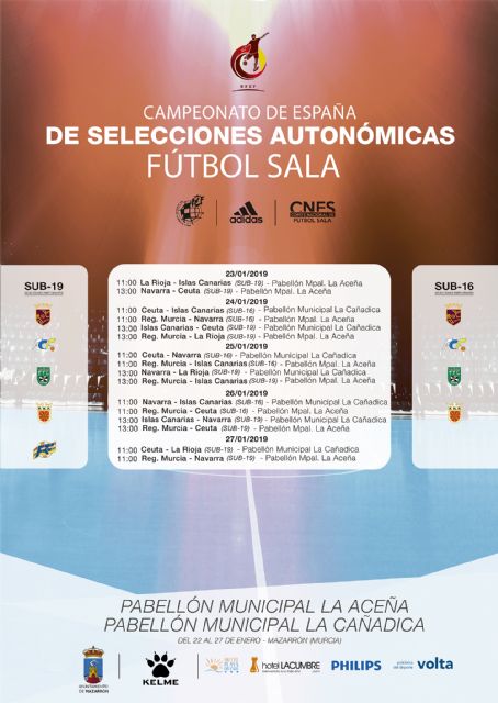 Cinco selecciones autonómicas disputarán esta semana en Mazarrón la fase previa del Campeonato de España de Fútbol