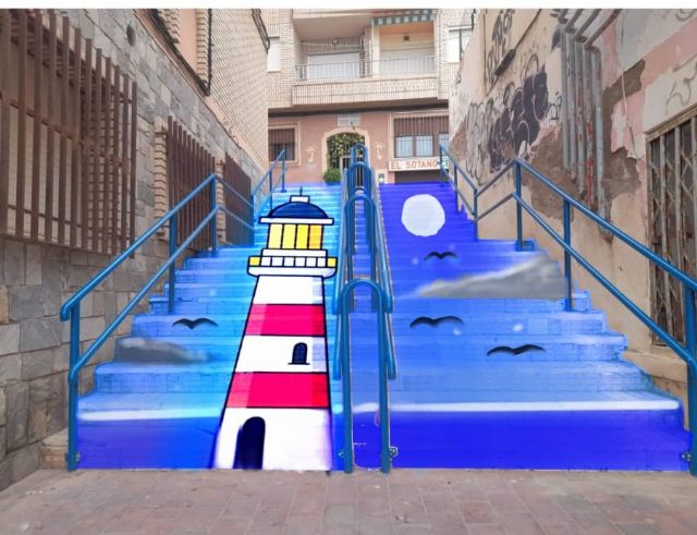 Vota para poder elegir qué diseño pintar en las escaleras del paseo marítimo de Puerto de Mazarrón