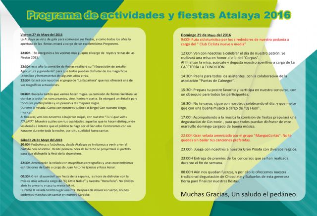 La Atalaya celebra este fin de semana sus fiestas del Corpus