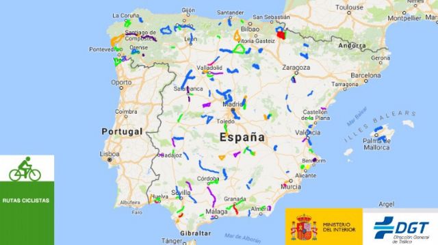 La DGT incluye la carretera de Gañuelas en un mapa de rutas protegidas para ciclistas